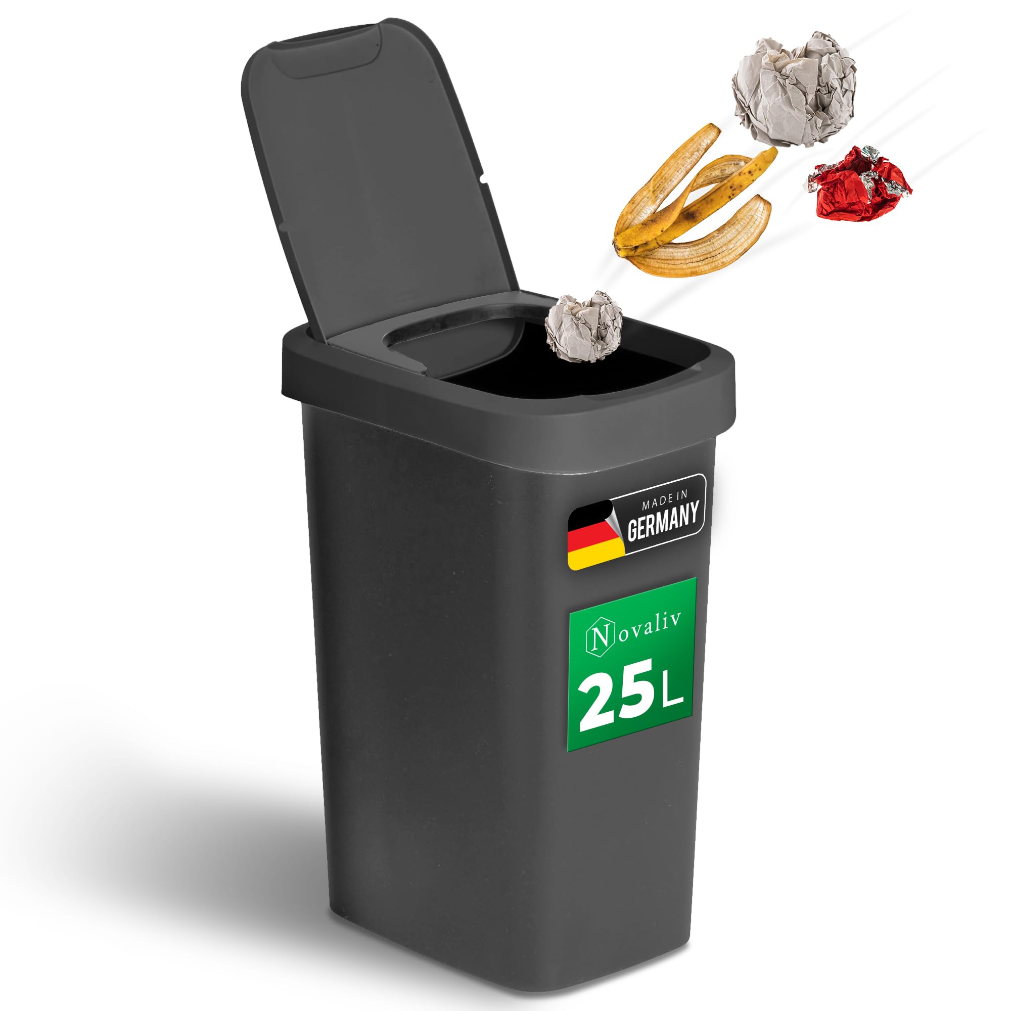 Novaliv Mülleimer 25L mit 2in1 Deckel Variante