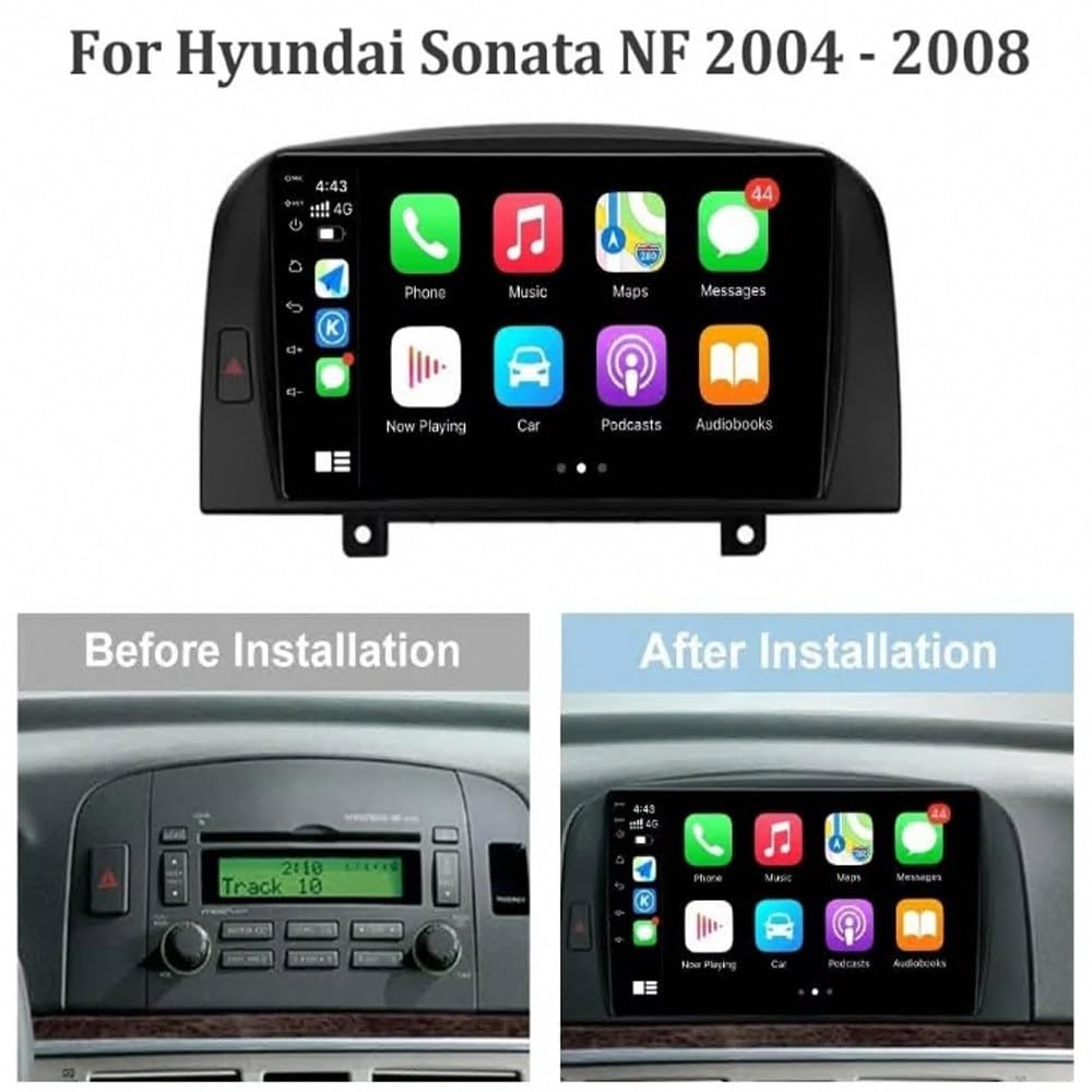 Car Stereo dla Hyundai Sonata 6 NF 2004-2008 9 Inch Android 15 Touch Screen Player Wireless Carplay Android Auto Wifi For, 8 Core 8G+128G