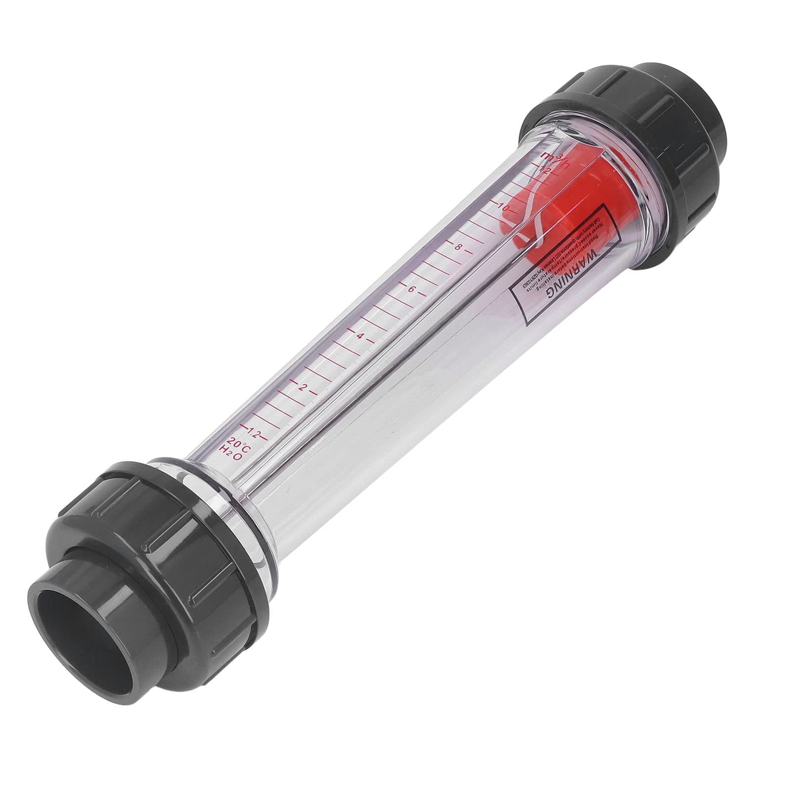Caudalímetro de Líquido, Caudalímetro de Tubo de Plástico Transparente de Alta Precisión y Peso Ligero, 1,2-12 M³/h, Tubo de Caudalímetro para Petróleo, Industria Ligera, Fibra Química