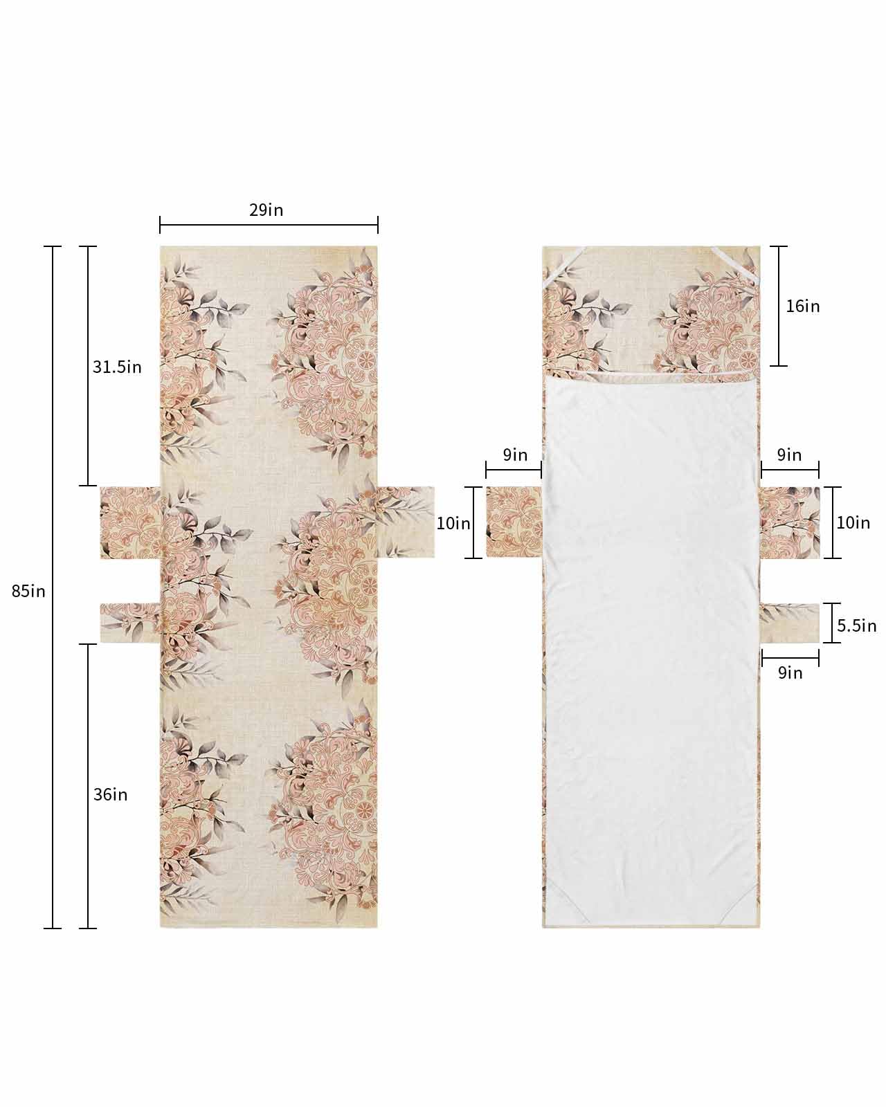 Retro Orange Boho Beach Lounge Chair Towel Cover, Soft Chaise Lounge Towel with Side Pockets Patio Pool Chairs Cover for Beach/Pool Sunbathing 29x85 Modern Abstract Art Botanical