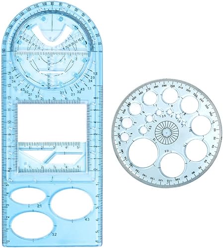Nueva regla geométrica multifuncional, plantilla de dibujo geométrico, herramienta de medición de plástico para estudiantes, suministros de oficina