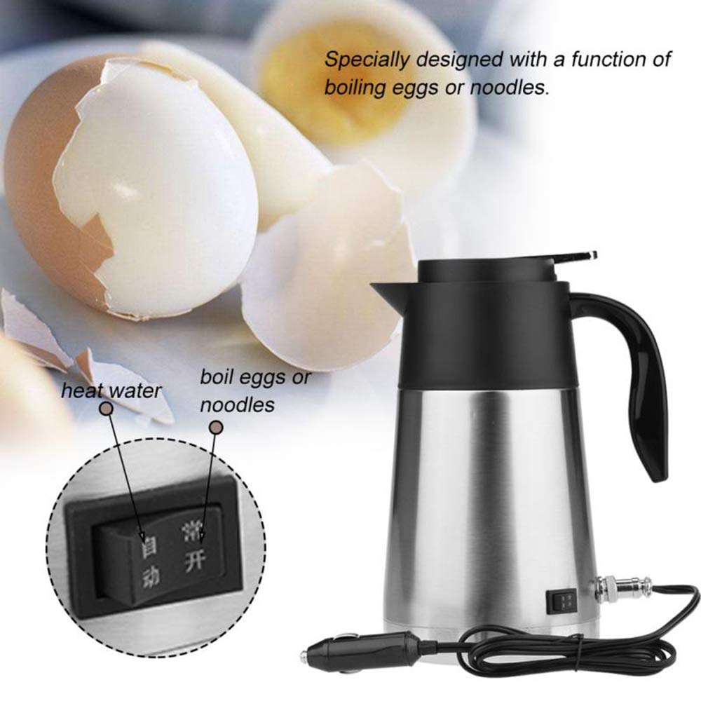 Portátil de 1300 ml de Coche Calentador de Agua Calentador de Agua Acero Inoxidable Taza de calefacción eléctrica Botella de ebullición para Viajes