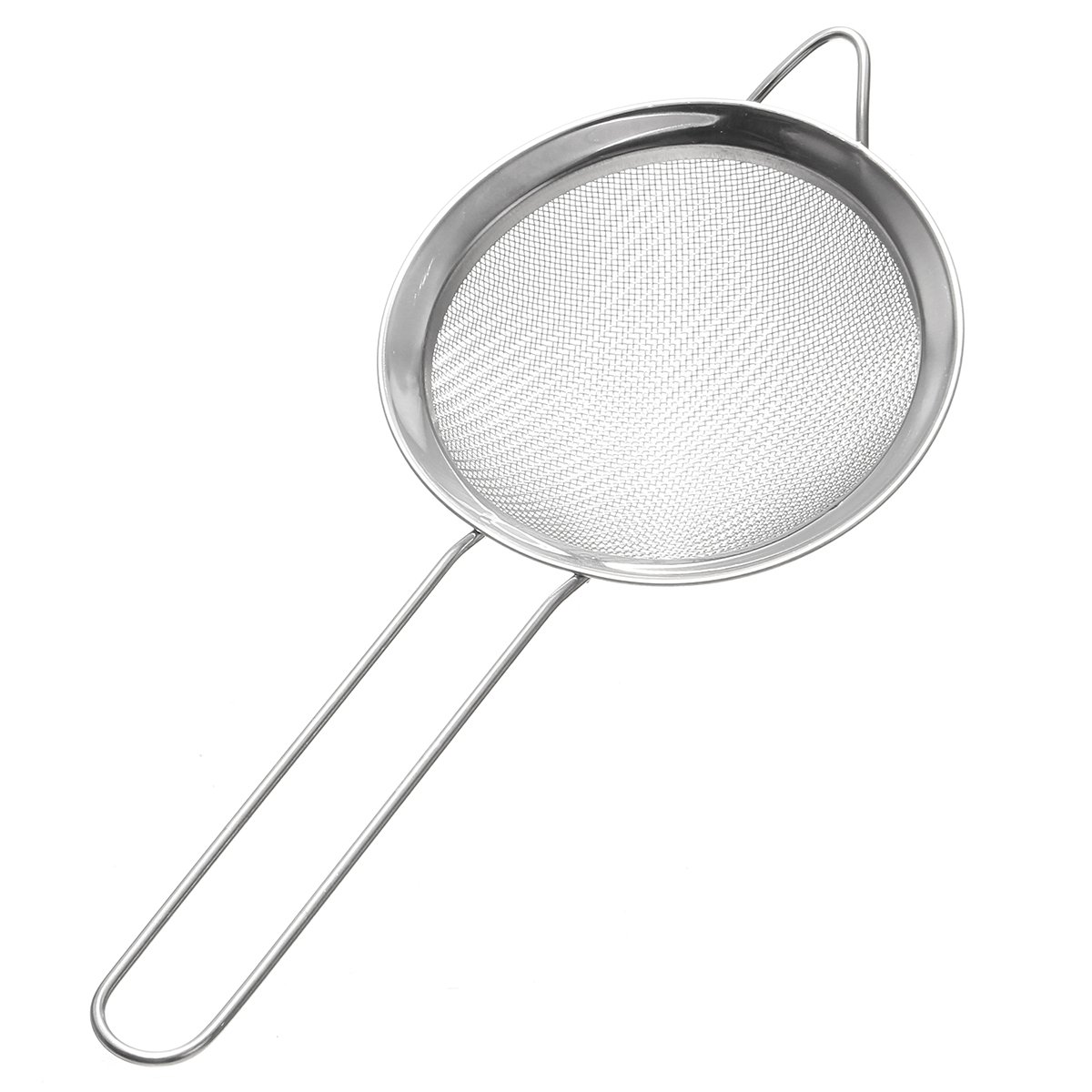 Baogu Silver Food Strainer Stainless Steel Fine Mesh Strainers Sieve Colanders Sifters Long Handle 8Cm