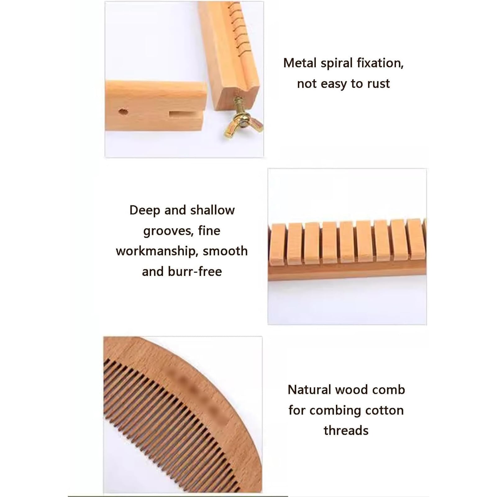 Multifunktionales Webset, DIY-Handstrickmaschine, Holzwebstuhl Mit Glatter, Ebener Rille, Buchenholz Und Robusten Webkammzähnen, Zum Weben Von Wandteppichen, Matten, Teppichen Und Schals