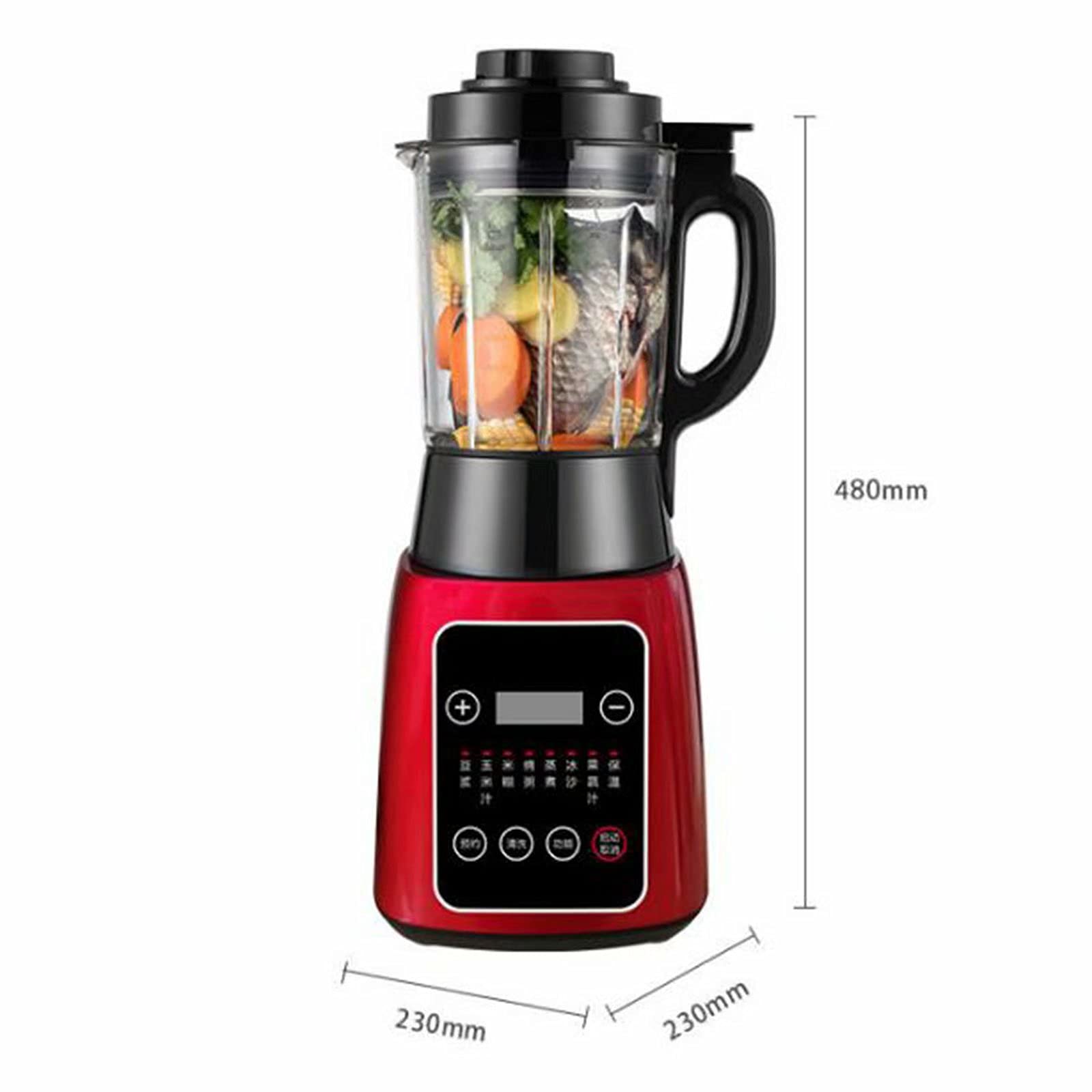 Batidora batidora, batidoras y procesadores de alimentos, batidoras de jarra para verduras/frutas/jugos/alimentos/cubitos de hielo, 1,75 litros (rojo 23 * 23 * 48 CM) little surprise