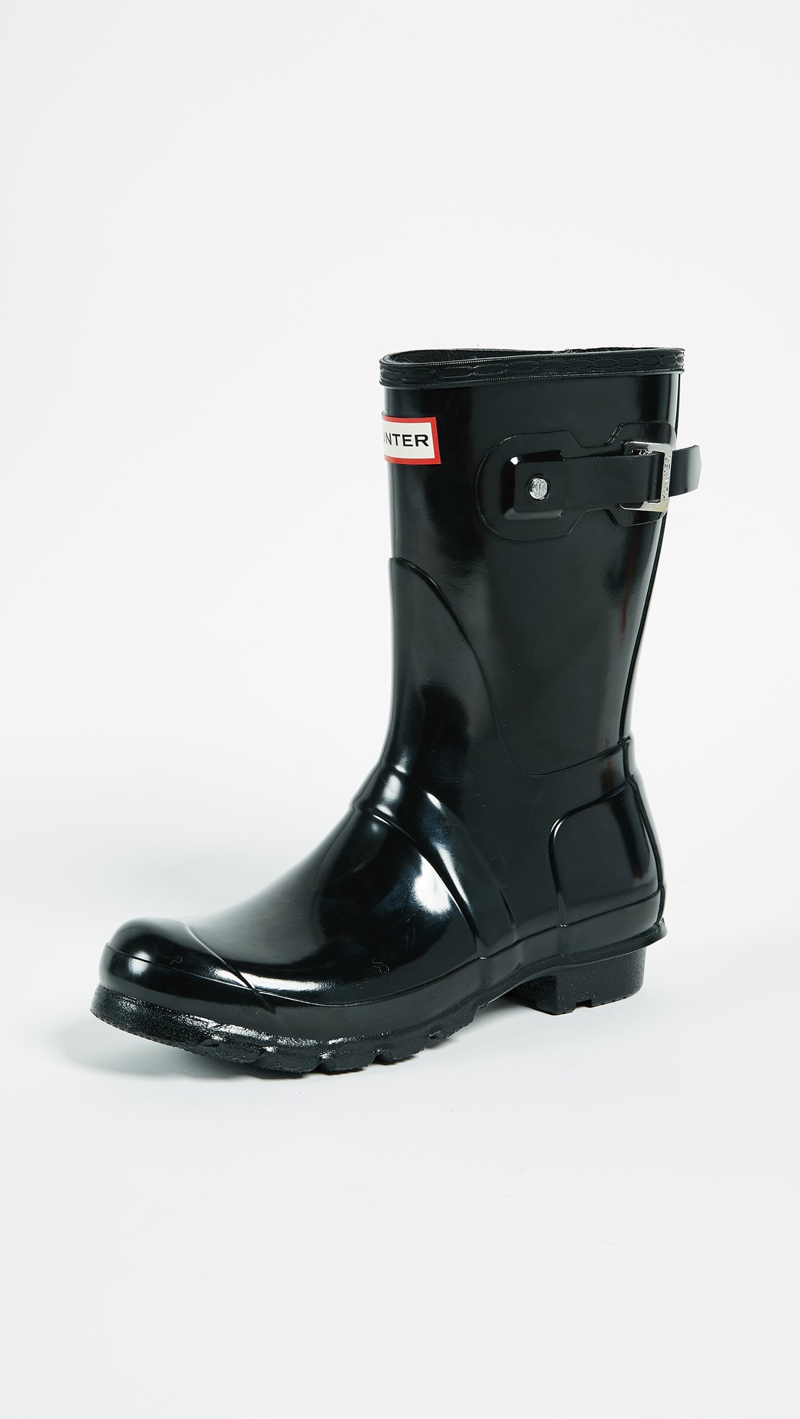 Hunter Women's Original Short Gloss Rain Boots (7, Navy Matte)