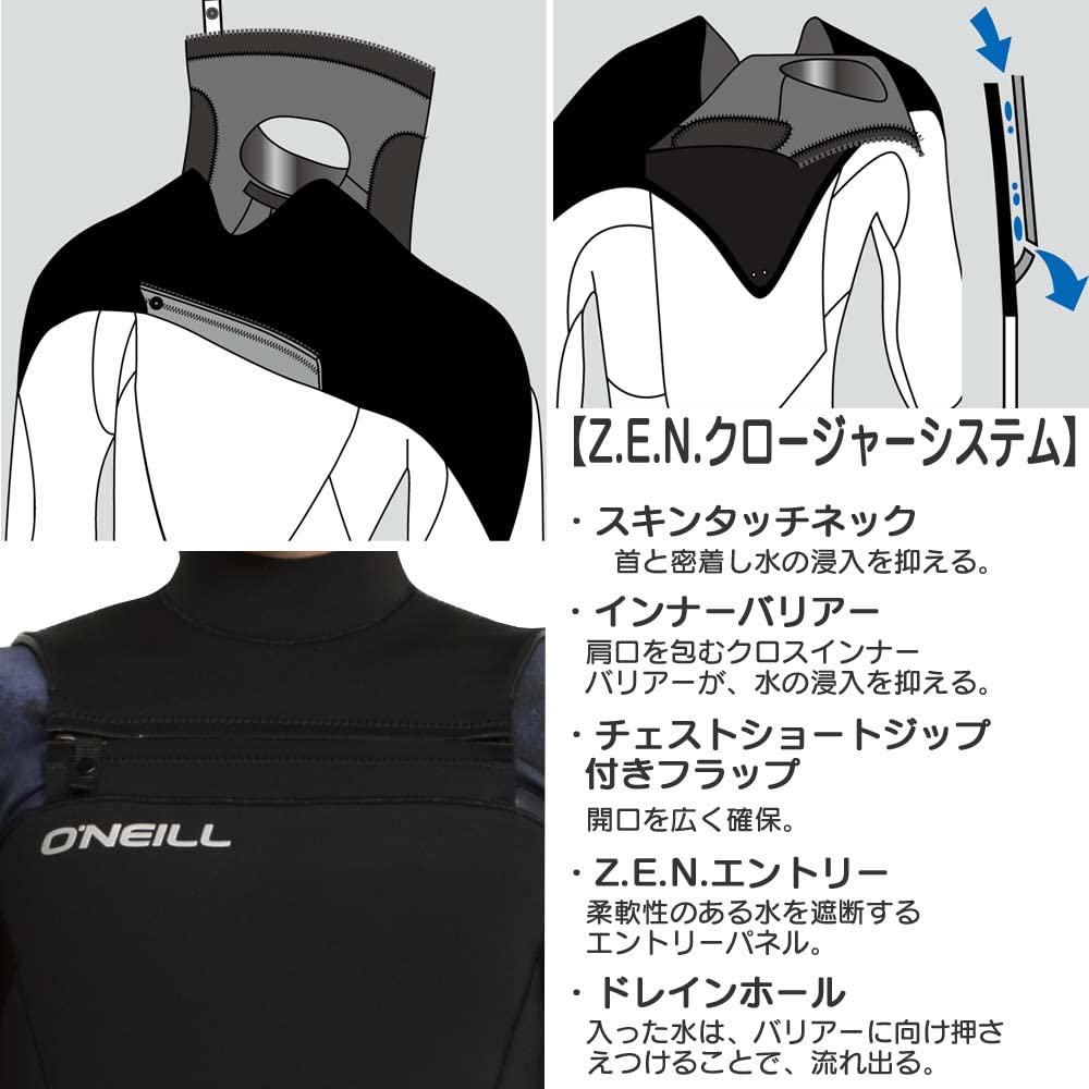 O'NEILL シーガル ブラック O'Neill シーガル ブラック オニールシーガル ウェットスーツ 【公式通販】