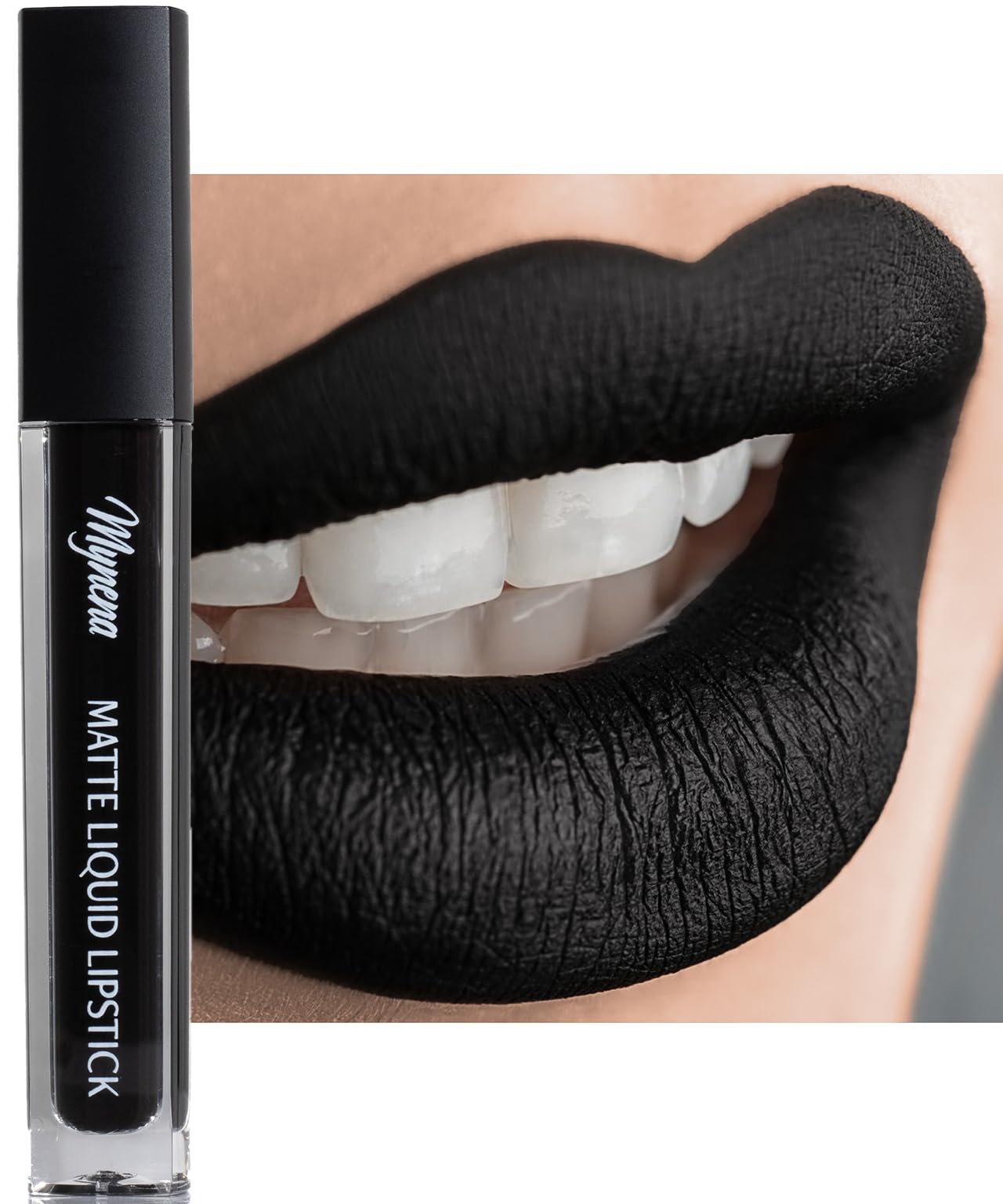 Mynena Black Long Lasting Lipstick for Women Waterproof & Transfer-Proof | Hydrating with Shea Butter | Bold Pigment Intense Matte Color Lip Stain | Talc-Free & Vegan Product that Performs | Linda