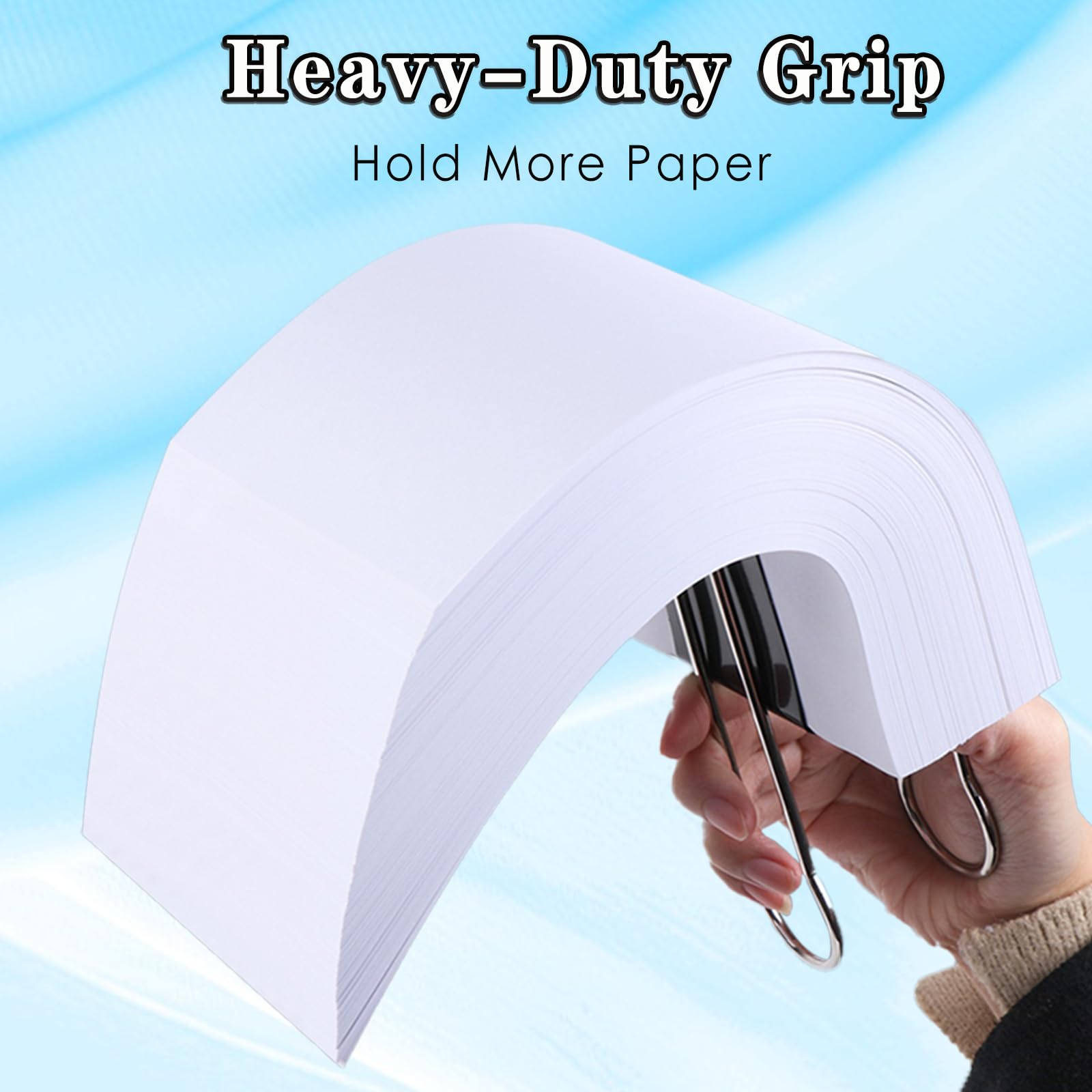 Jumbo-Binder-Clips, 7,6 cm, schwarz, extra groß, robust, für Bürobedarf, 18 Stück