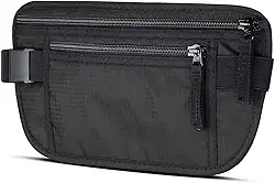 Pochete Doleira Para Corrida Caminhada Esportes Rotina Invisivel Antifurto Masculina Feminina Preta Discreta Alça Ajustável