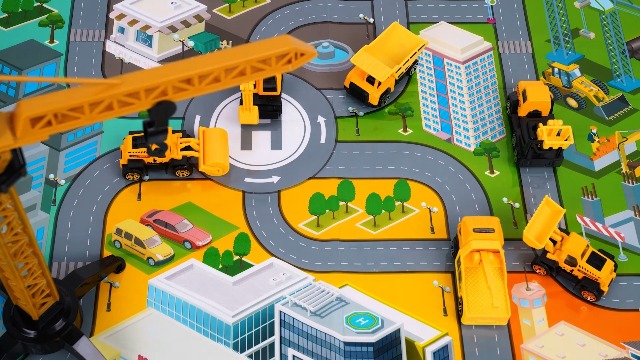 Lot De 6 Mini Véhicules De Chantier – Bulldozer, Pelleteuse, Chariot Élévateur, Etc. – Jouets Sans Piles Pour Enfants 3 Ans Et +, Décoration Gâteau Anniversaire
