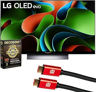 LG OLED48C3PUA OLED evo C3 48 Inch HDR 4K Smart OLED TV 2023 Bundle with Deco Gear 4K HDMI 2.0 Cable w/Pure Copper Conductors x2 & CPS Exclusive 26 Month Protection Pack Bundle (BEACH-CPS-261500)