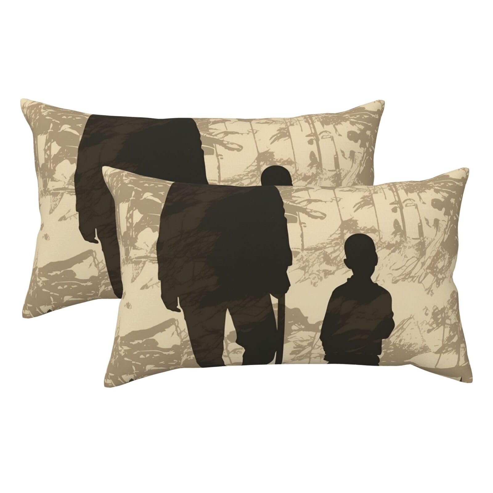 2 Pack King Size Pillow Cases for Hair and Skin Soft Breathable Pillow Case Covers with Hidden Zipper Son and Father Silhouettes Pillowcase 20x36 Inches Pillow Covers for Sleeping Gift
