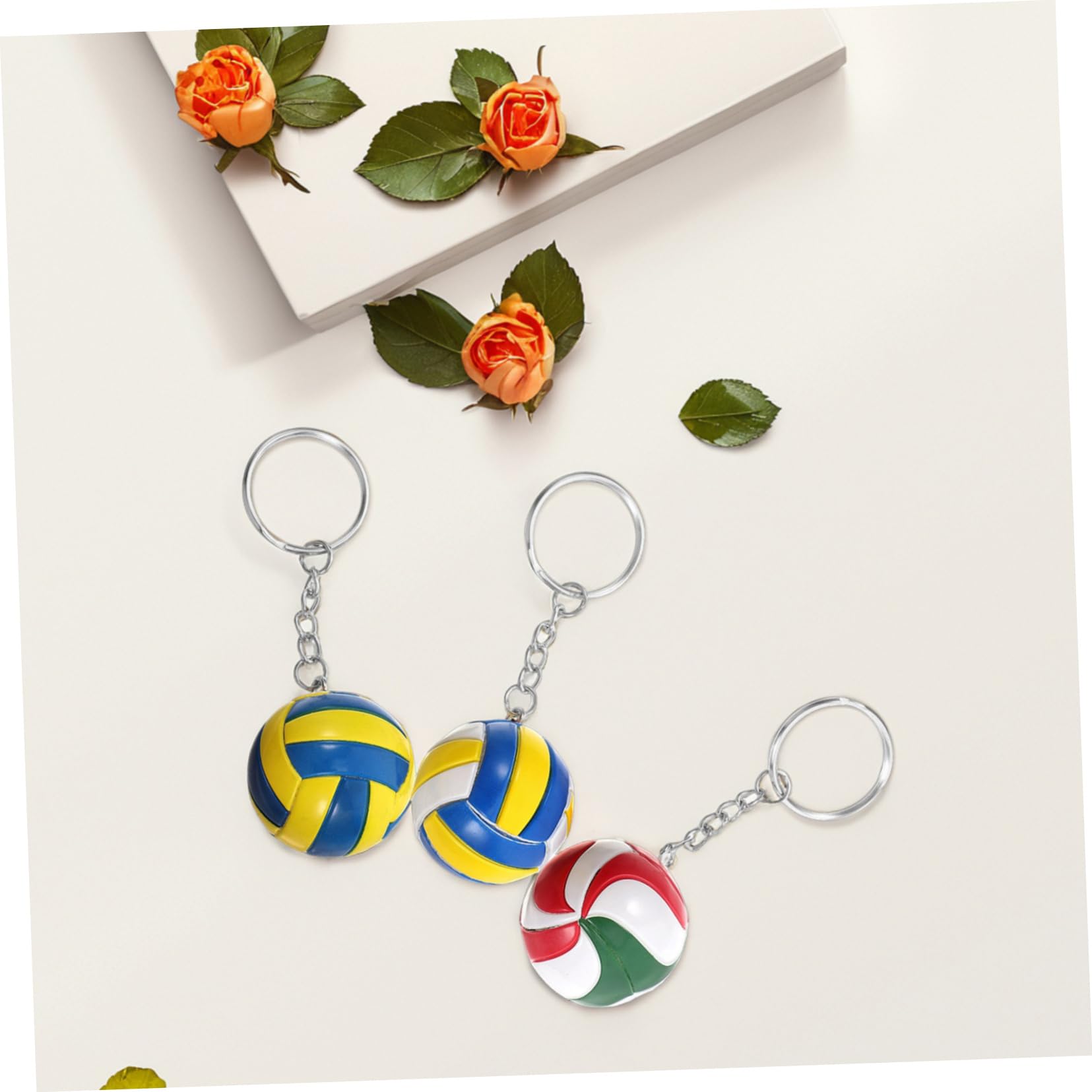 Beavorty 12 Stück Teiliges Volleyball Schlüsselanhänger Multifunktionale Kompakte DIY Taschenanhänger Sportliche Deko für Rucksack Auto und