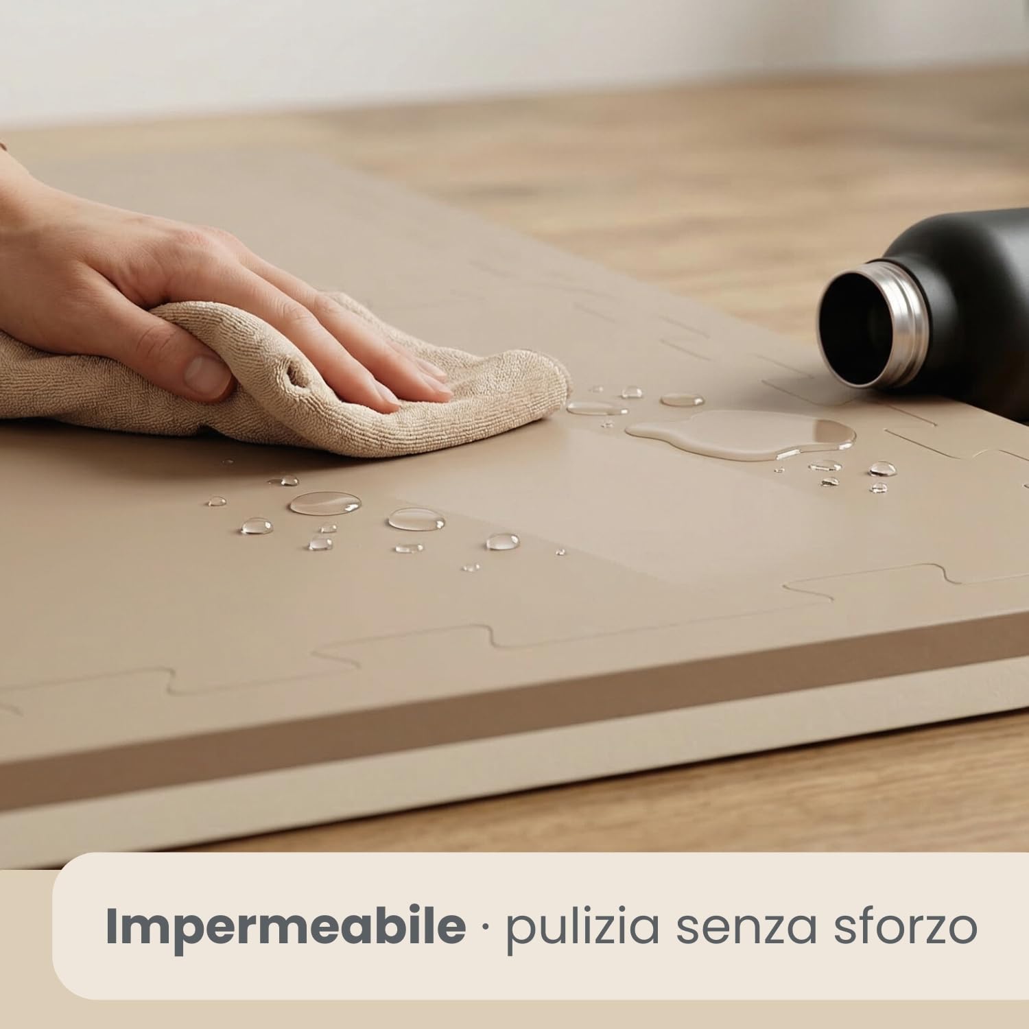 eyepower Tappetino Puzzle per Sport 90x90cm incl cornice EVA spesso 40mm Tappeto protezione pavimenti estensibile double-face