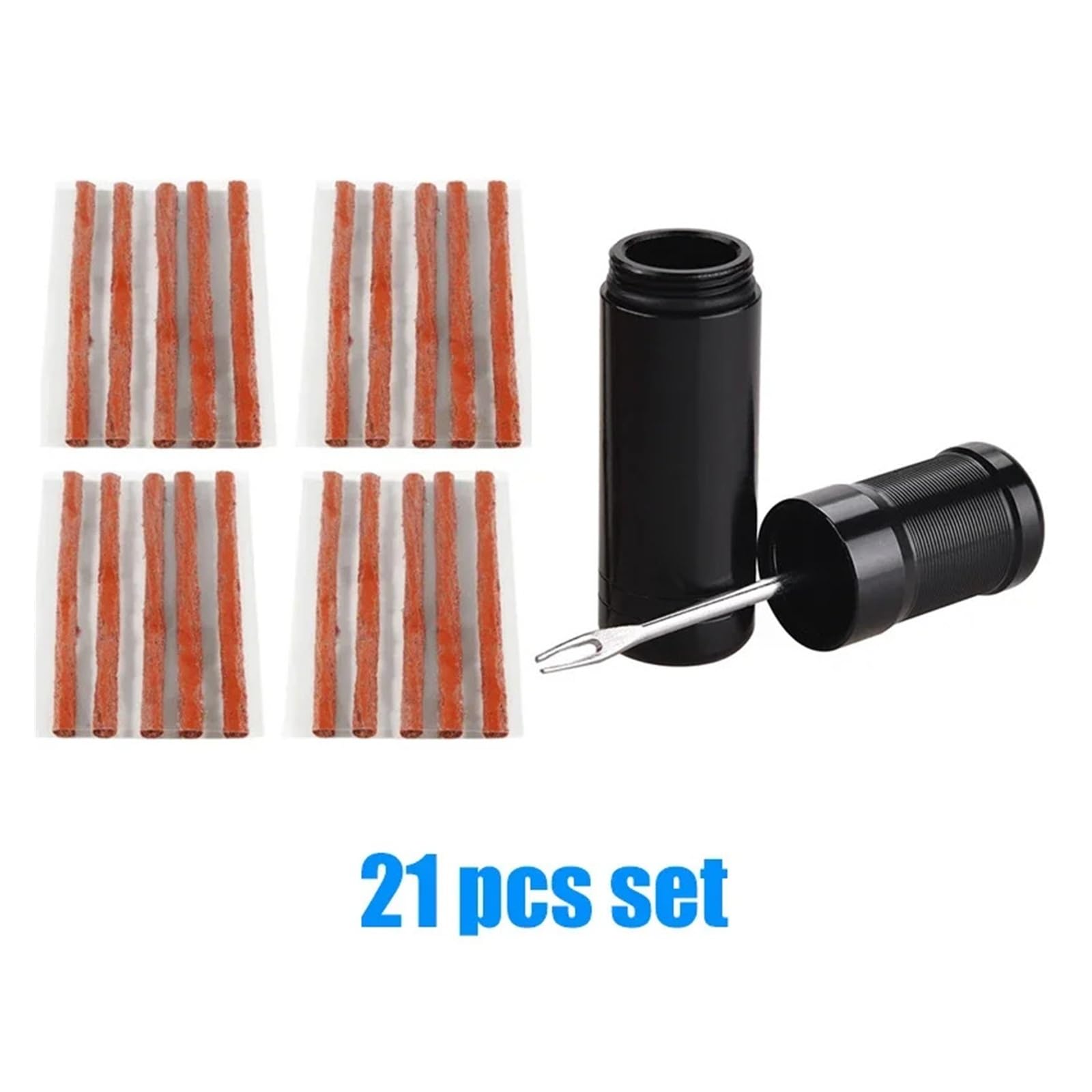 Tubeless Tyre Repair Kit with Rubber Strips & Plug Tools for Car Truck Motorcycle Emergency Puncture Hole Repair Set (zestaw 21 szt.)