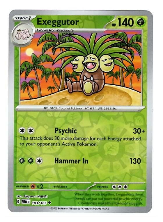 how much is a japanese exeggutor pokemon card worth Pokemon - Exeggutor 103/165 - Pokemon 151 - Reverse Foil