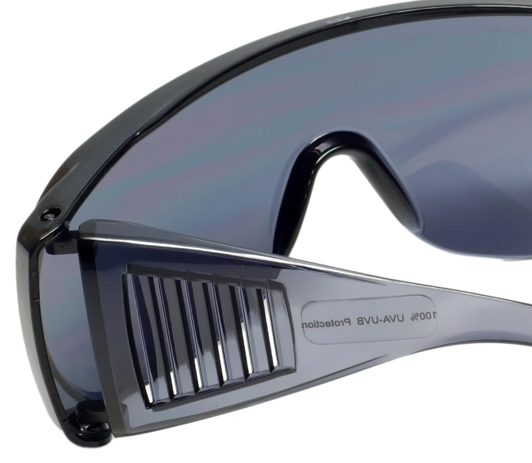 Calabria 1003 Fitover - Gafas de sol grandes de seguridad sobre gafas graduadas | 100% protección UV | patillas transparentes | Humo