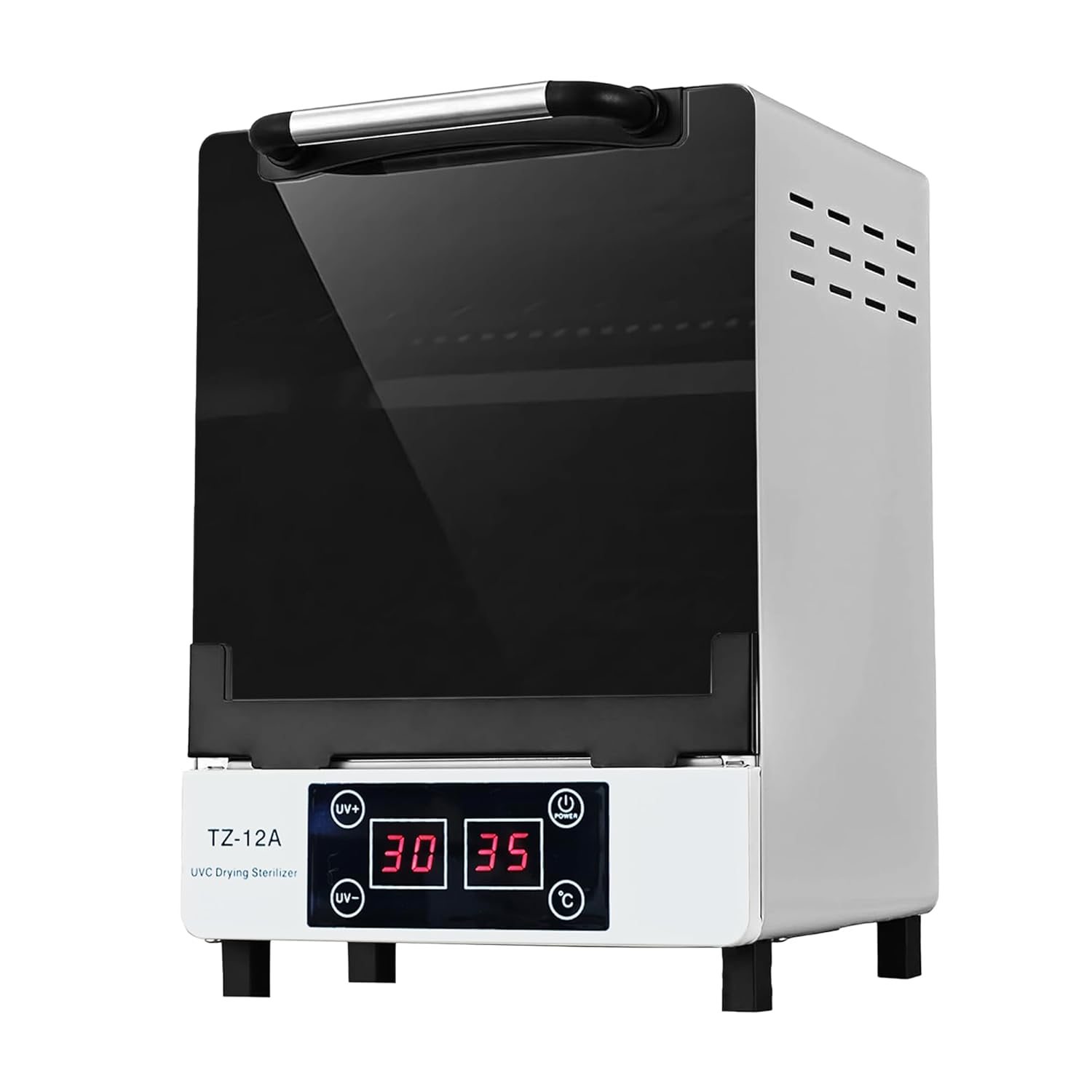 Nail Tool cleaning cabinet, Large capacity Stainless Steel cleaning, with Drying Function, Temperature and Timer Control, up to 60 Minutes, 110V Power Supply T12 WHITE