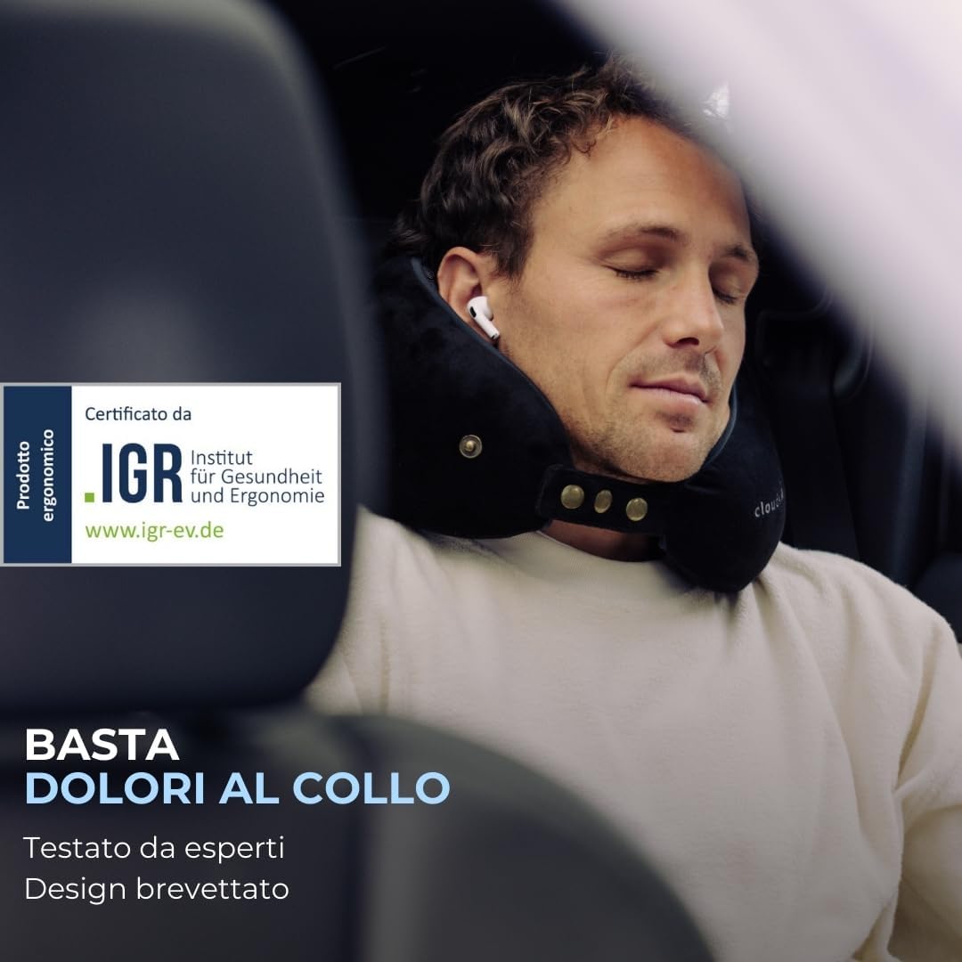 CLOUDS Cuscino da Viaggio in Memory Foam per Aereo e Auto - ... 5 612Yv7eIn4L. AC SL1080
