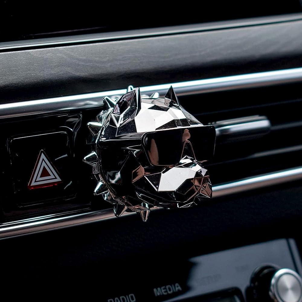 CARONIC Full Option Car Air Freshener LE BULLDOG– Interior Design Dog Aromatherapy Diffuser for Car– Scented Essential Oil Aroma Decoration – Cute Auto Accessories For Men Women