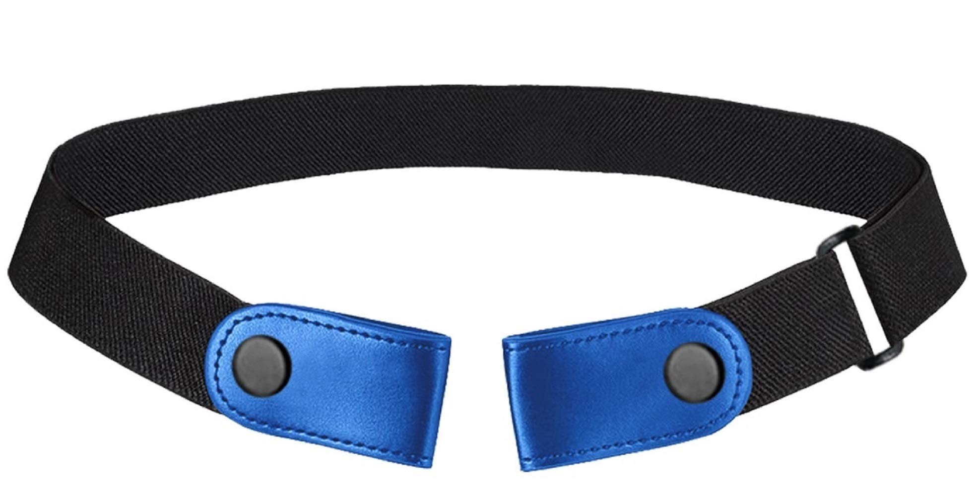 LTG Unisex Buckle Free Belt No Bulge Hassle Waistband Elastic Belts Jeans Dress (Blue)