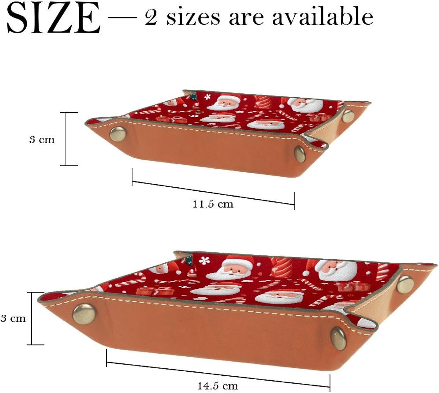 Microfiber Leather Dice Trays Folding for RPG DND Table Games, Dice Holder Storage Box Portable Folding Rolling Dice Tray Santa Face Candy Canes, 20.5x20.5cm image 4