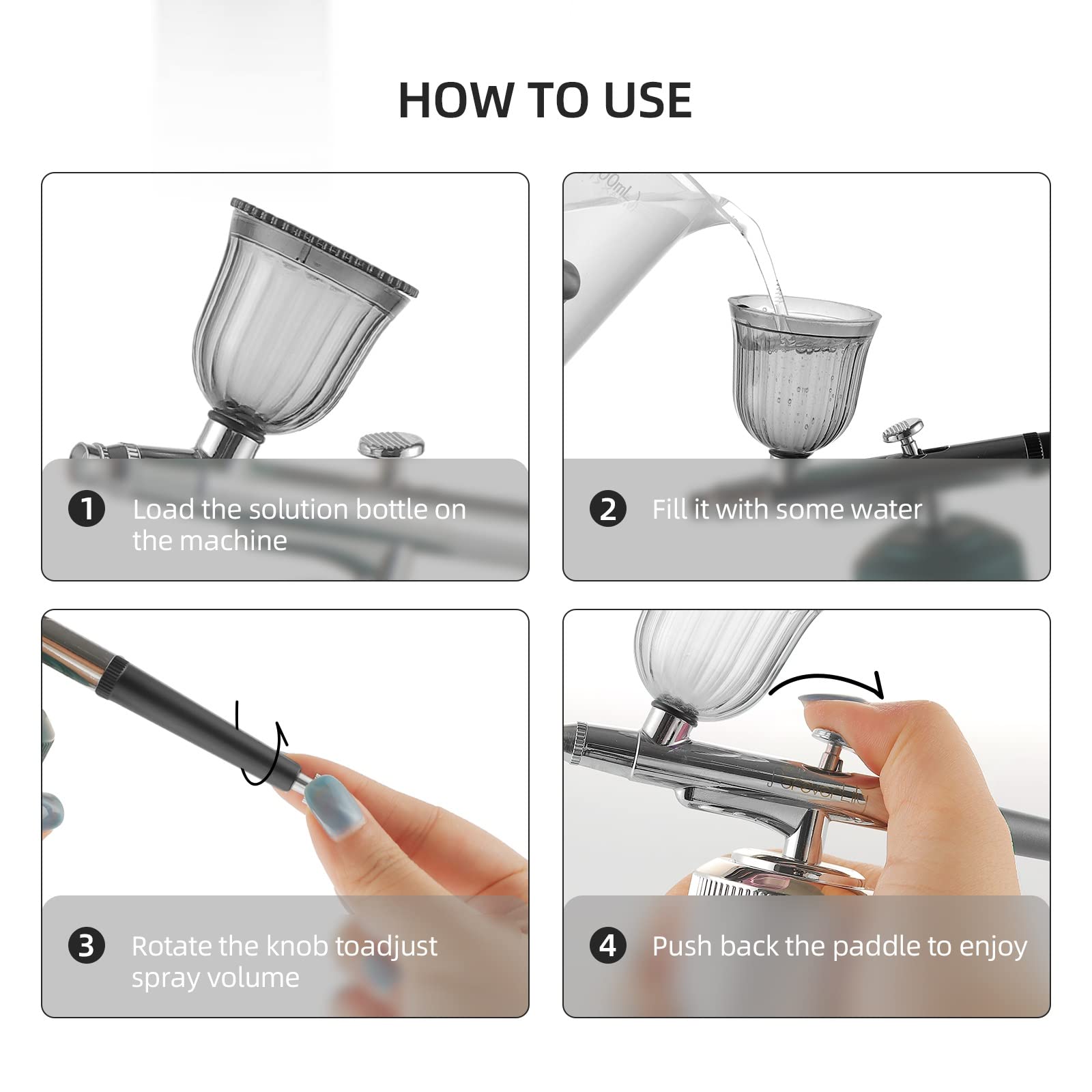 Kit aérographe sans Fil Rechargeable Portable avec compresseur pour Peinture Maquillage