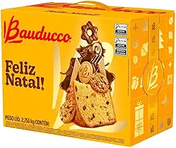 Cesta De Natal Bauducco Grande Com Panetone E Chocotone - 20 Itens