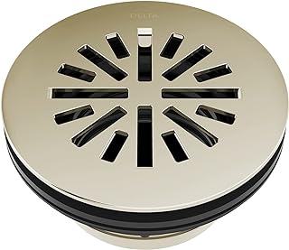Delta Faucet 4 Inch Round Shower Floor Drain Polished Nickel, Shower Drain Kit, Round Shower Drain, Chrome Shower Drain, Shower Floor Drain, Polished Nickel DT051411-PN