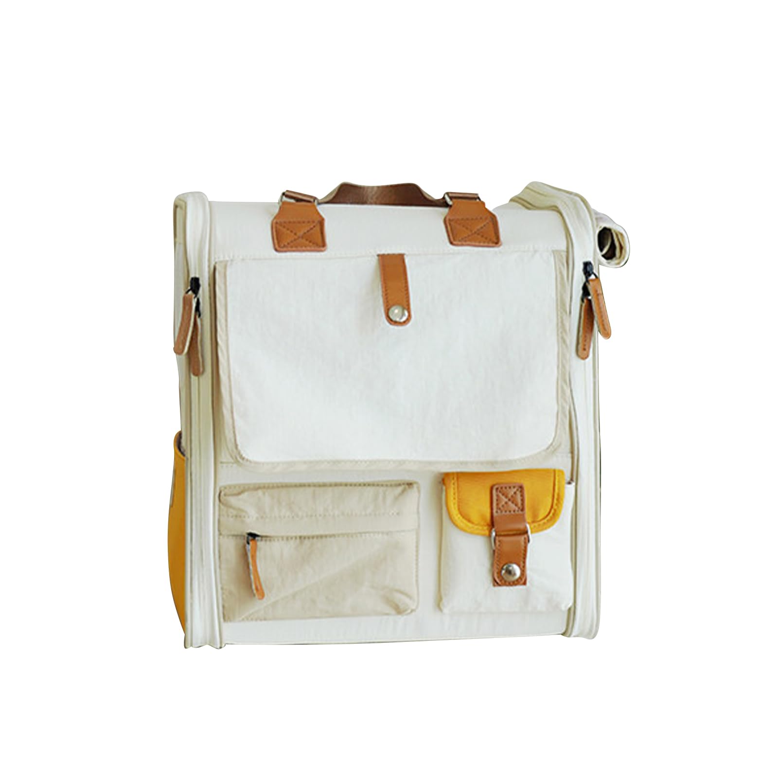 Galatée Hunde-Rucksack, Reisetasche Für Haustiere Mit Belüftungsöffnungen Aus Netzgewebe, Leichter, Belüfteter Haustier-Rucksack, Katzen-Rucksack Für Reisen, Wandern Und Camping(Orange)