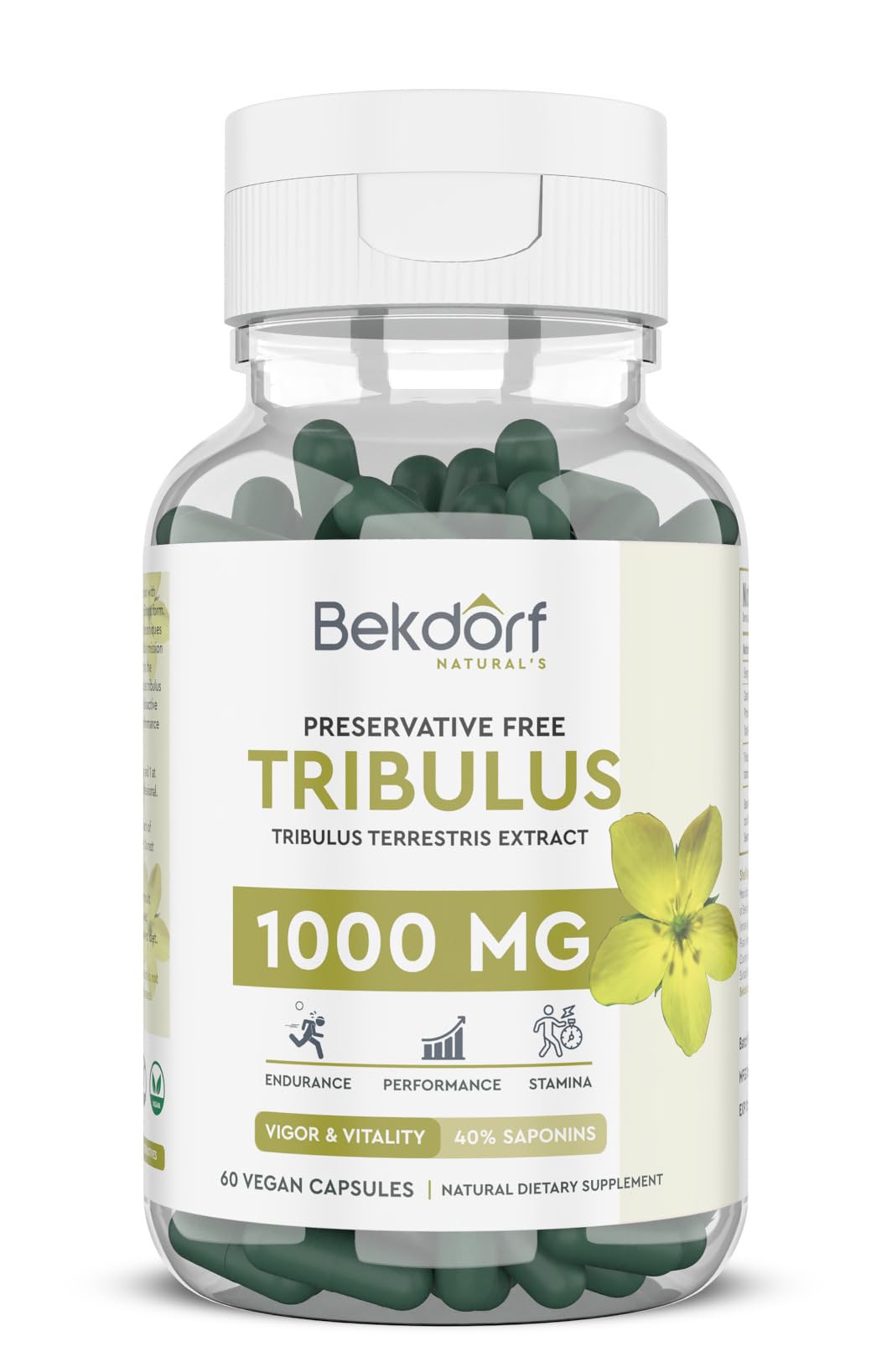 Bekdorf Tribulus 800 MG - 60 Vegan Capsules for Natural Wellness Support