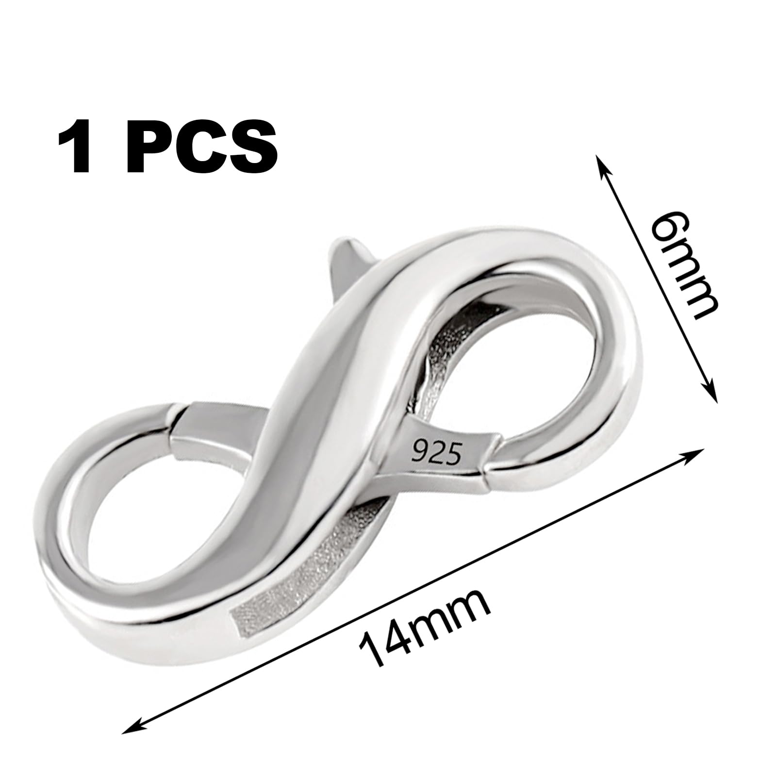 ALEXCRAFT Lot Fermoirs Mousqueton Argent 925 – Clasp Lobster Pour Colliers, Bracelets & Bijoux DIY – Argent Massif Hypoallergénique