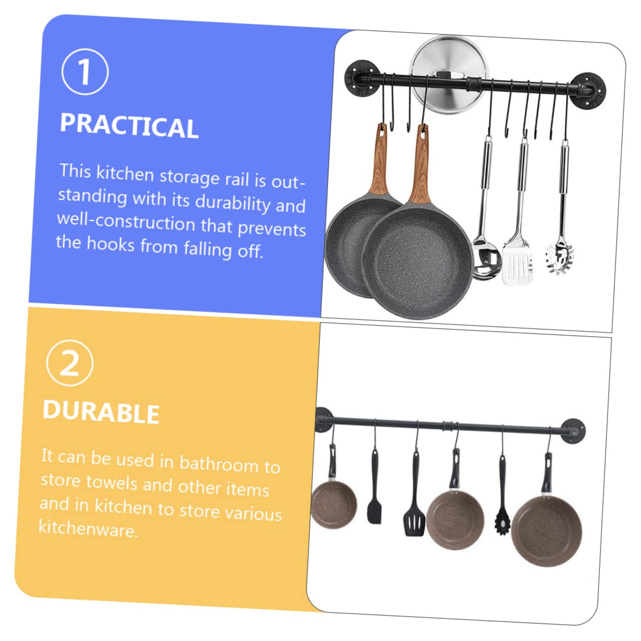 Rejilla Para Tapas De Ollas De Pared Estante Para Ollas De Hierro Organizador De Colgante Para Cocina