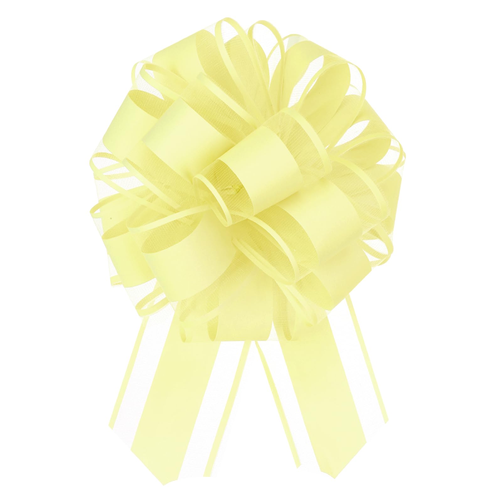 Lazos grandes de organza Uxcell amarillos de 15,2 cm para envolver regalos navideños