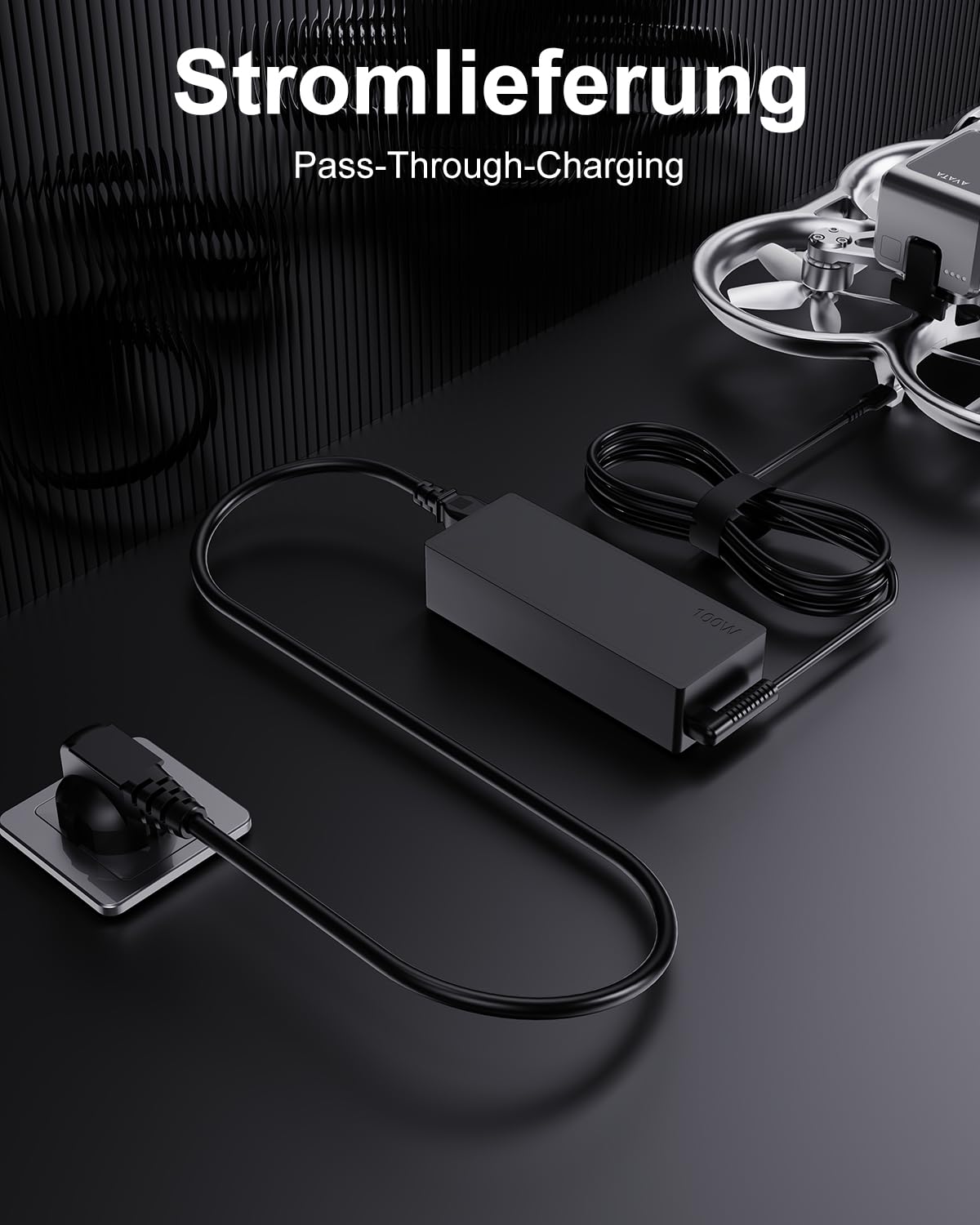Chargeur USB C 100W pour DJI Air 3, Air 3S, Avata 2, Mavic 3 Pro, Mavic 3 Classic, Mavic 3 Mini, 4 Pro, Mini 3 Drone, RC2, télécommande RC, Lunettes 2, Batterie, Bloc d'alimentation de Type C