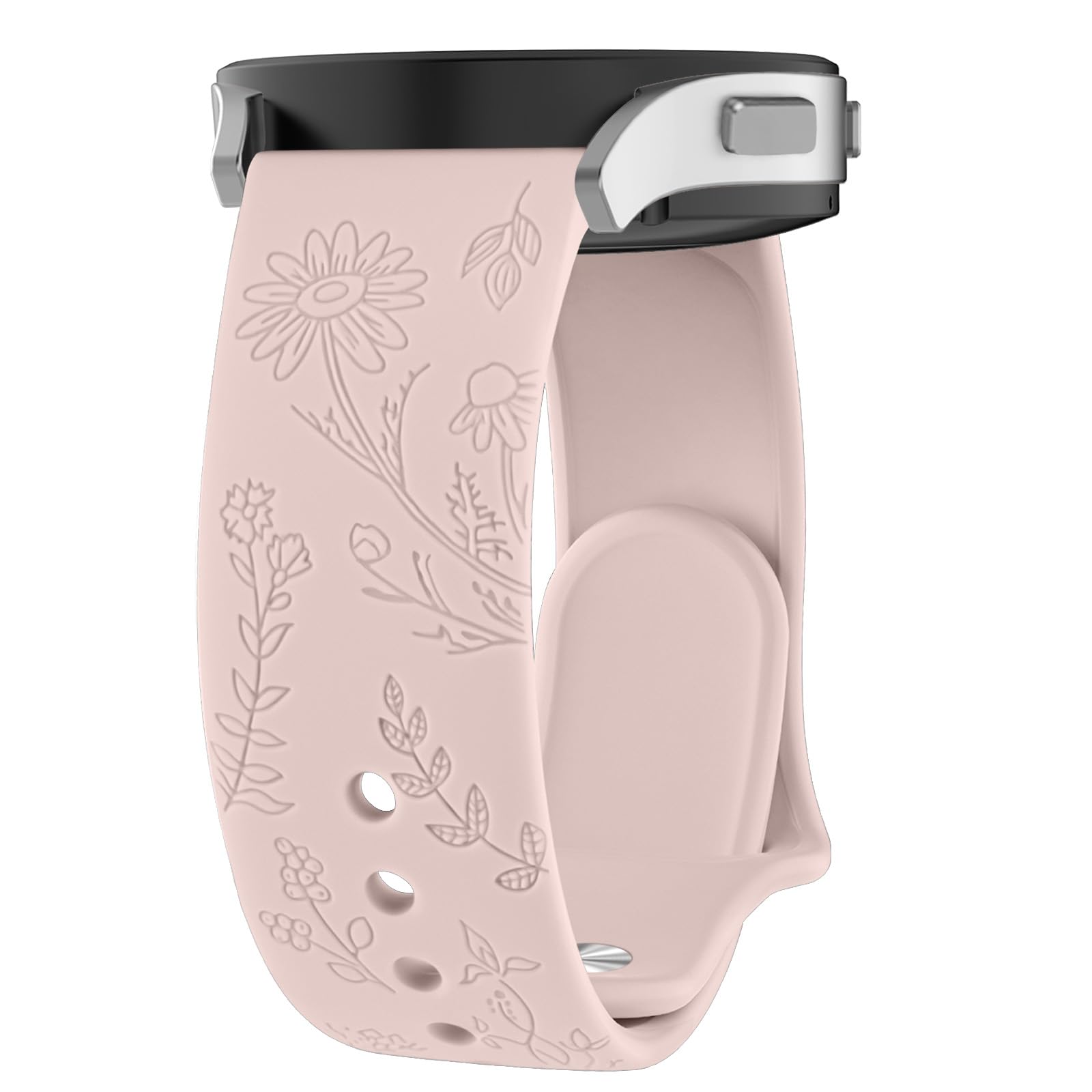 Tobfit Soft Floral Engraved Watch Band Strap Compatible for Samsung Galaxy Watch 4/4 Classic (Watch Not Included), 20mm Smartwatch Straps with Rust Free Button for Men & Women (Pink Sand) (B0D2Z915XV) Amazon Price History, Amazon Price Tracker