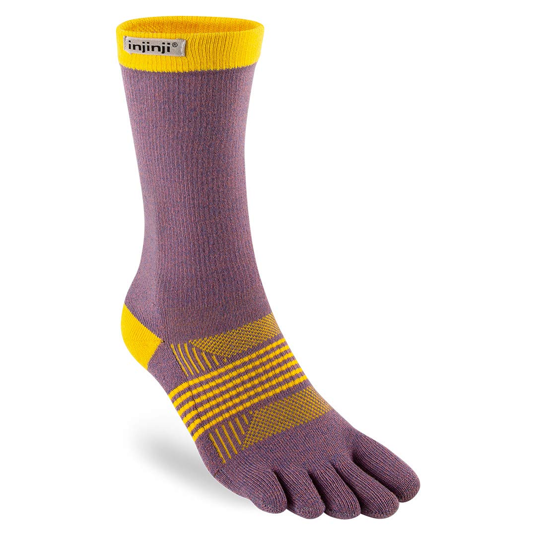 Injinji Women's Yellow Trail Midweight Crew Coolmax Teensokken Blossom Dames