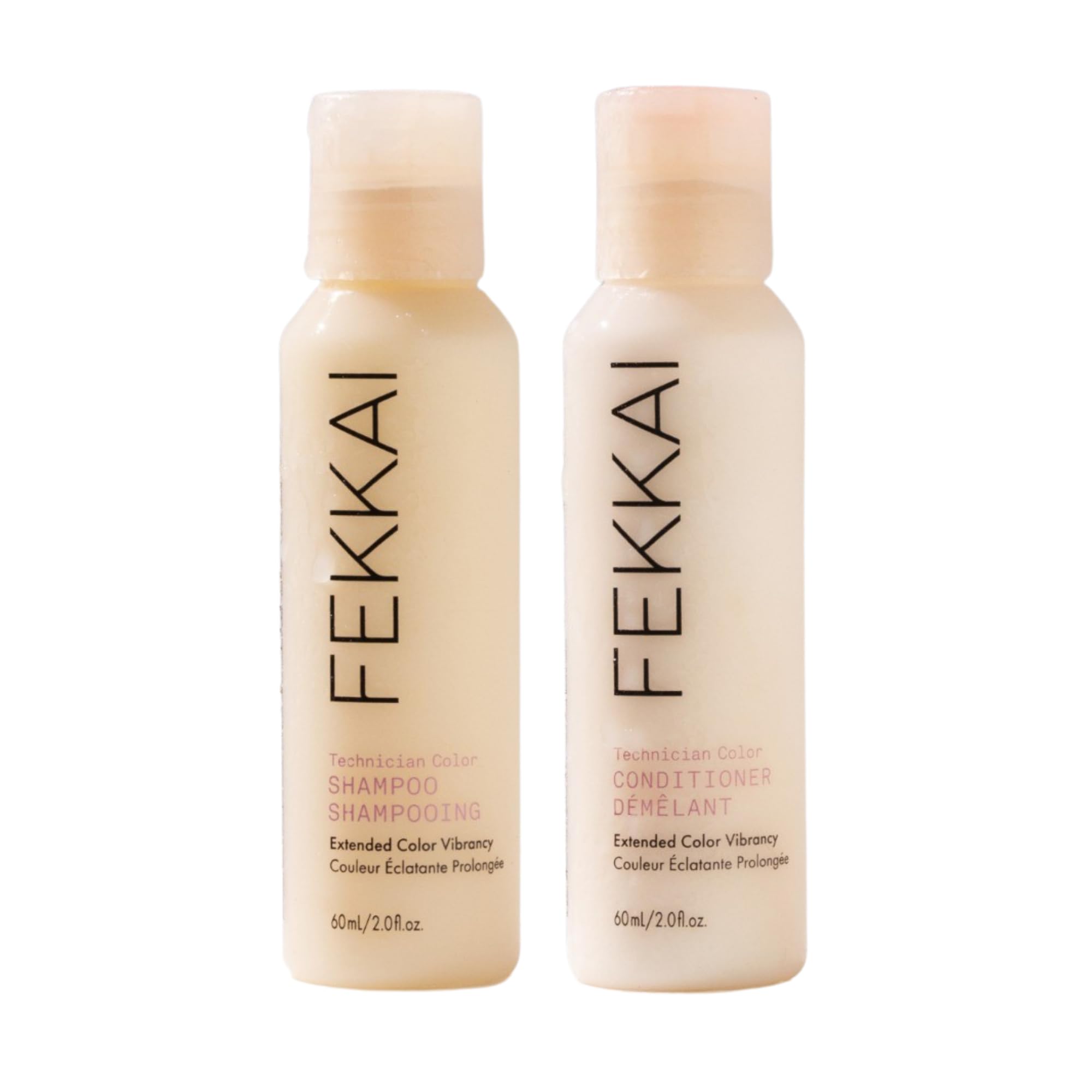 FEKKAI Technician Color Shampoo (2 oz) + Conditioner (2 oz) - Extends Vibrancy of Color-Treated Hair - Free of Sulfates, Parabens, Phthalates - Vegan, Cruelty-Free