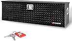 FORWODE 48 Inch Truck Bed Tool Box Aluminum for Pickup RV Toolbox Truck Bed Toolboxes Heavy Duty Waterproof Truck Chest with Handle and Lock - Black