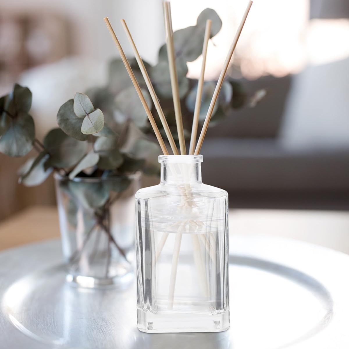 Lurrose Flaconi Diffusore Aroma 150ml in Vetro Trasparente Spesso Set da 3 Bottiglie Vuote per Aromaterapia Casa Ufficio Decorazione Soggiorno
