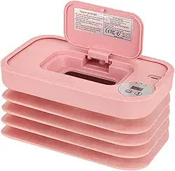 Esquirla Aquecedor de lenços umedecidos para bebês, aquecedor uniforme de 55/60/65 °C, grande capacidade, máquina de lenços umedecidos, de fraldas para, Rosa