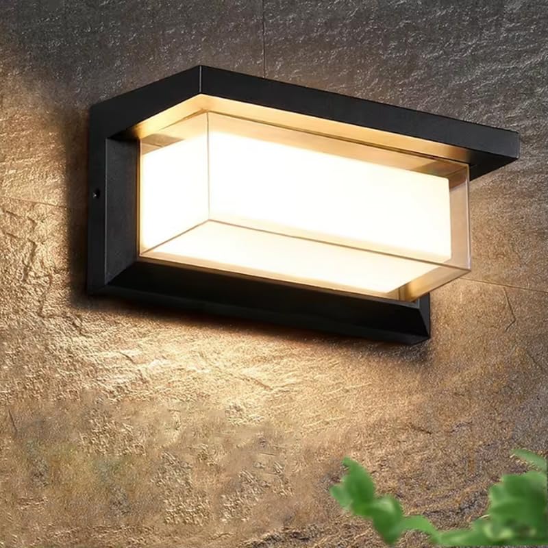 XZM Outdoor Wall Lights LED wall light 12W Sconce Ip65 Waterproof 3000K Warm White Outdoor Light Fixtures Wall Mount Outside Lights for House Garden Front Bathroom Garage (3000K 12W 1Pack)