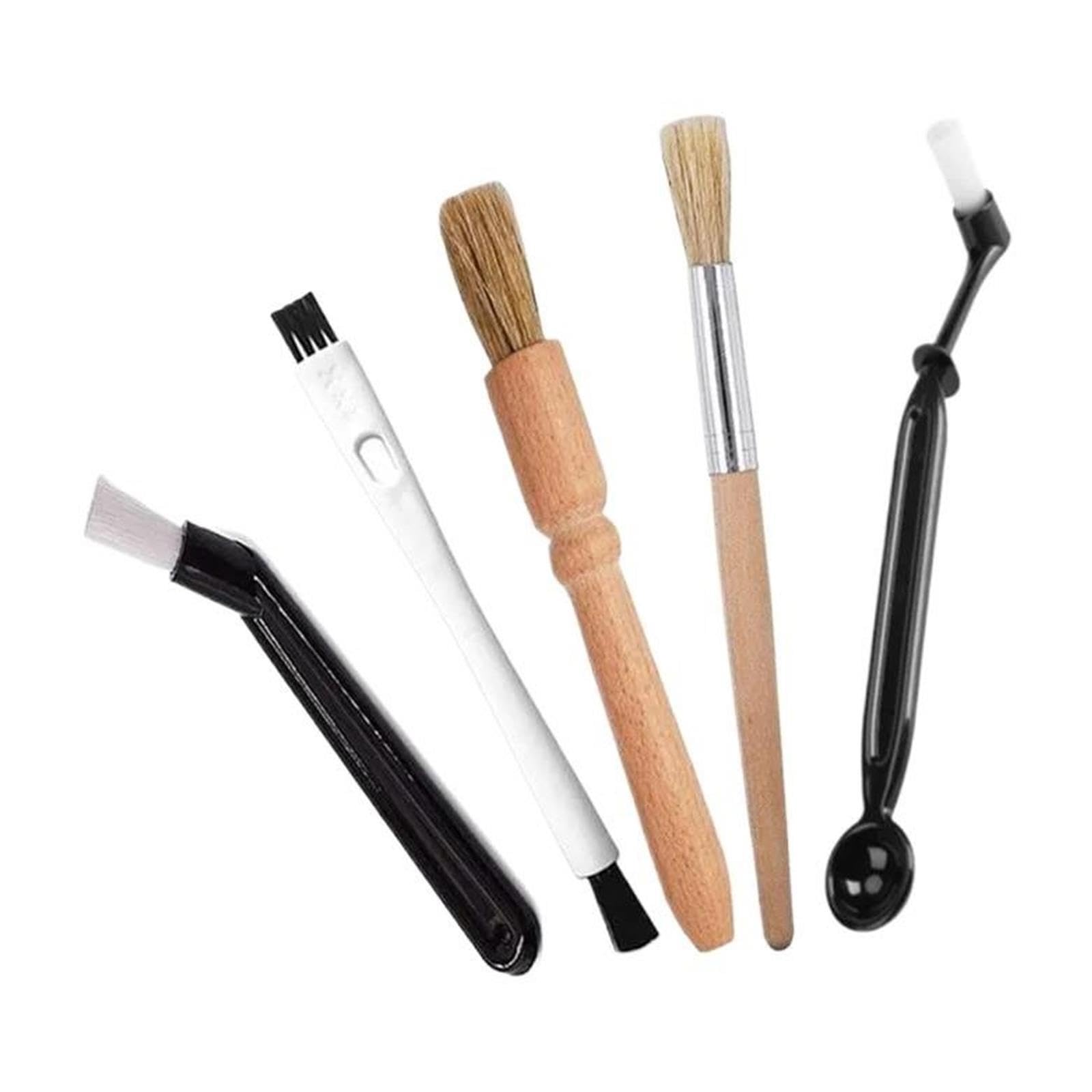 Kit spazzole pulizia macchina da caffè, spazzola in legno per macinacaffè