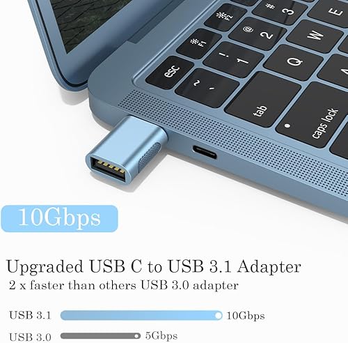 Miniatura 2 de AuviPal Adaptador USB C a USB 3.1 de 10 Gbps (paquete de 4), convertidor Thunderbolt 43 a USB OTG para iPhone 15, MacBook, iPad, iMac y más