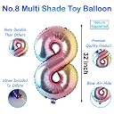Shopperskart Multicolor 32 Inches Numbers 8 Shape Large Big Foil Helium Balloons For Party Decorations In Happy Birthday Anniversary Office Items Materials Set Pack, Pack Of 13 gallery image