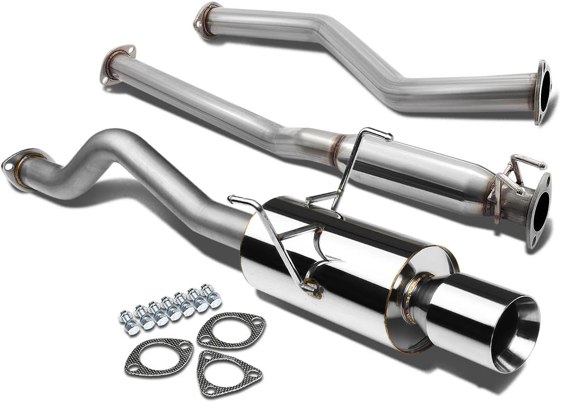 DNA MOTORING CBE-HC01EX-NRT Cat Back Exhaust System [Compatible with 01-05 Honda Civic EX 2/4DR 1.7L]