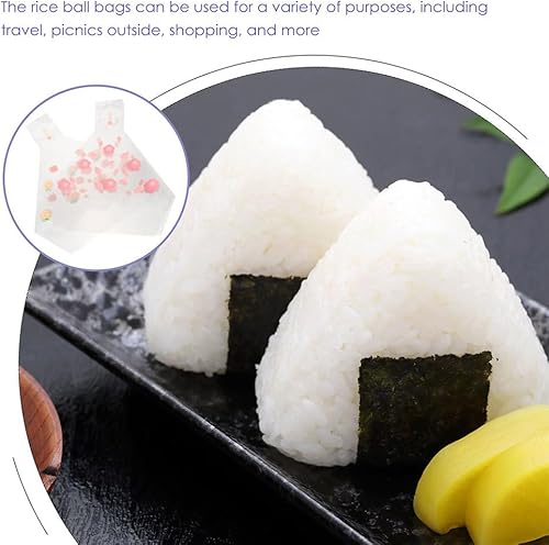 Miniatura 5 de 100 Uds. Triángulo Bola de Arroz Embalaje Molde de Bola de Arroz Envolturas de Bolas de Arroz Bolsas Onigiri Bolsas Fácil de Rasgar Decorar