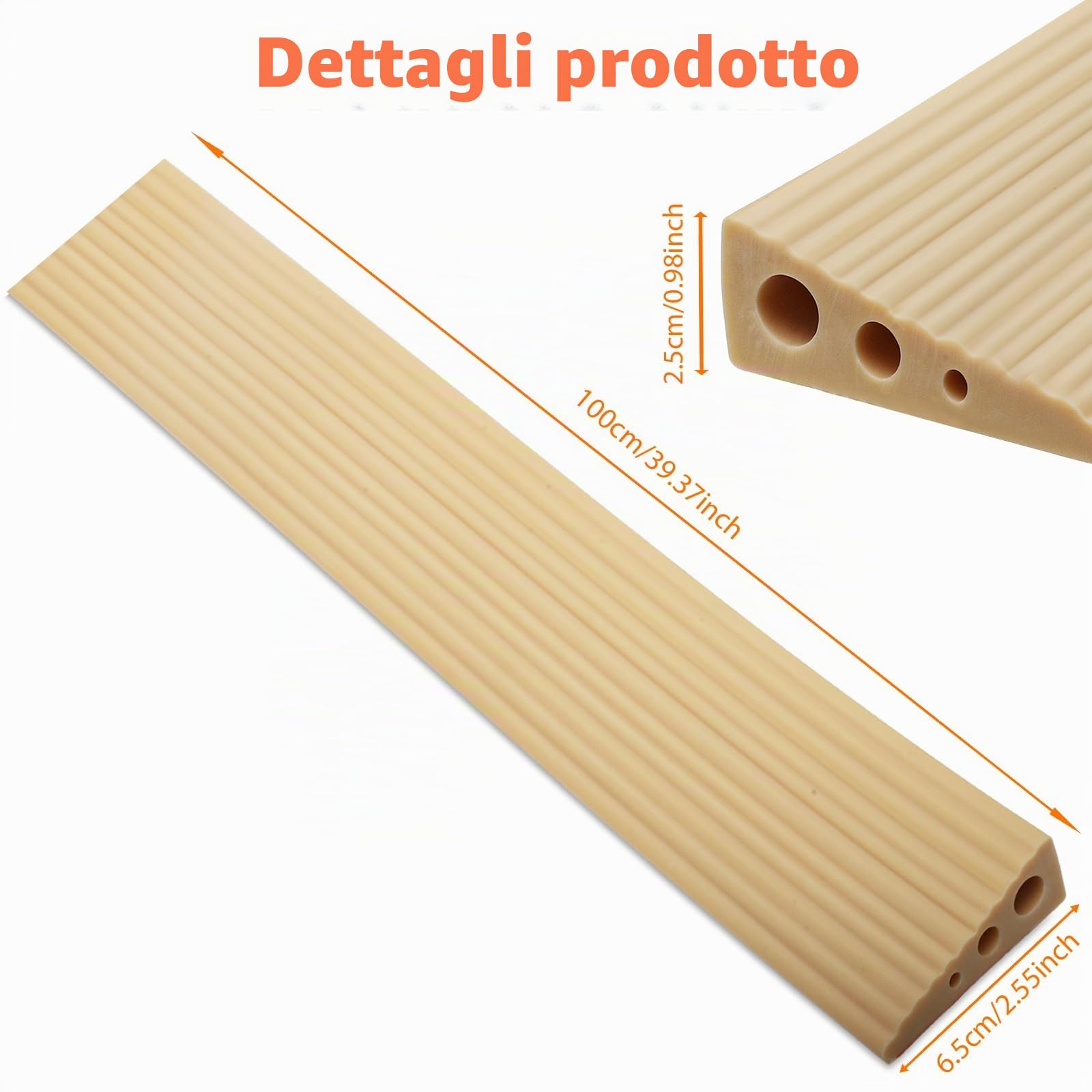 Rampa per Soglia, 100 X 6.5 X 2.5CM Rampa Robot Aspirapolvere, in PVC, Superficie Antiscivolo Rampa per Sedia a Rotelle, Passeggini, Deambulatori o Scooter