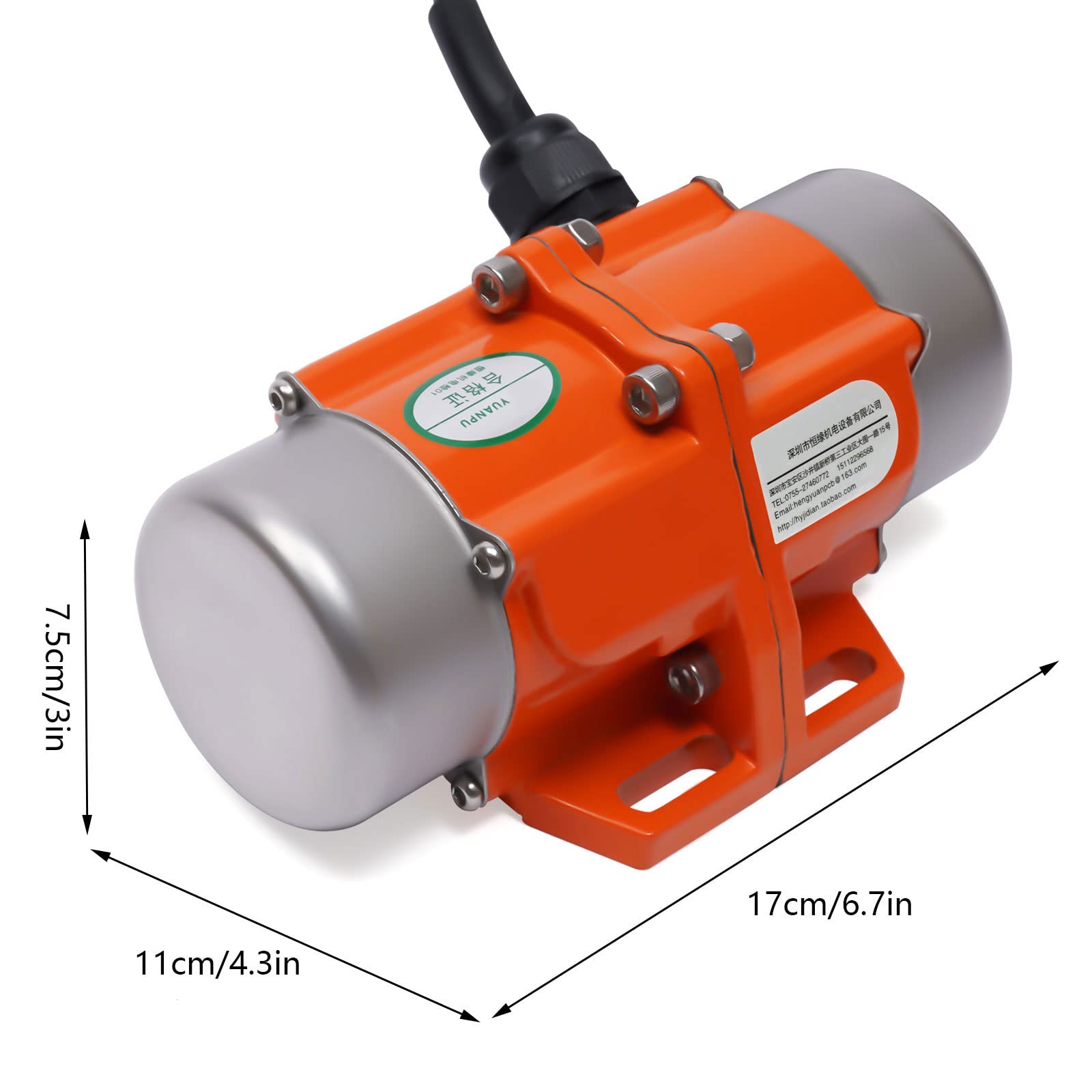 AC Vibration Motor,Moteur Vibrateur à Béton 60W Vibrating Asynchronous Vibrator 220V 3000Rpm,Moteur vibrant en alliage d'aluminium Mines Métallurgie Charbon